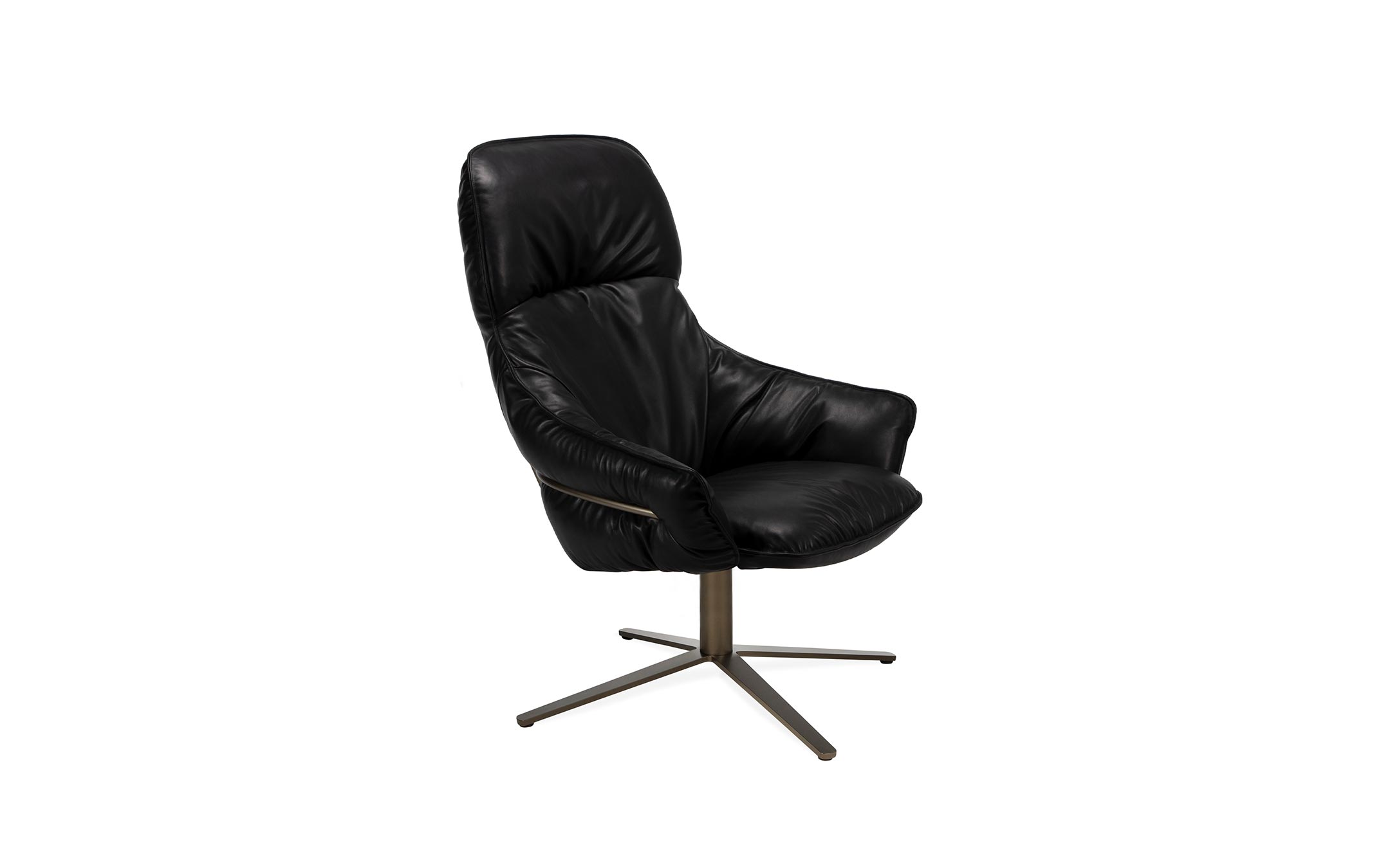 freifrau_2025_Marie_Lounge-Chair-High_2-3_ME025_Adora-Ebony_front Platzhalter